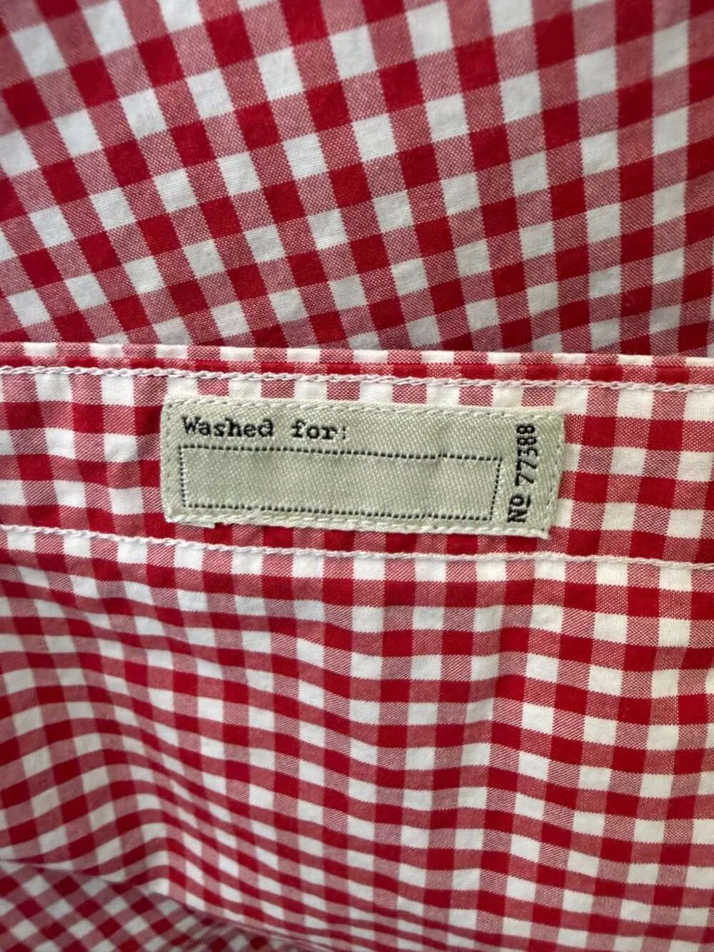 J. Crew Mens Classic L Red/White Gingham Long Sleeve Button Down.